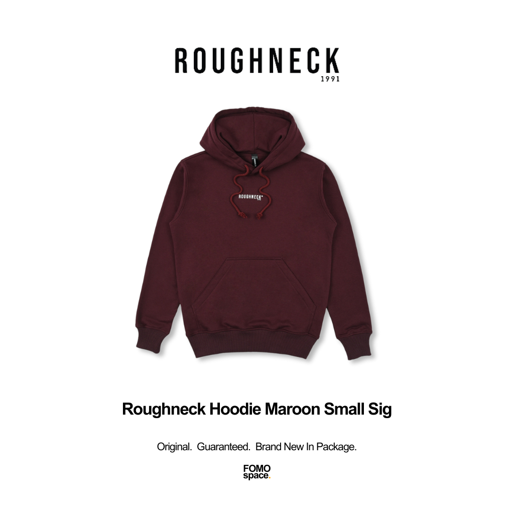 ROUGHNECK Hoodie Maroon Small Sig White Original
