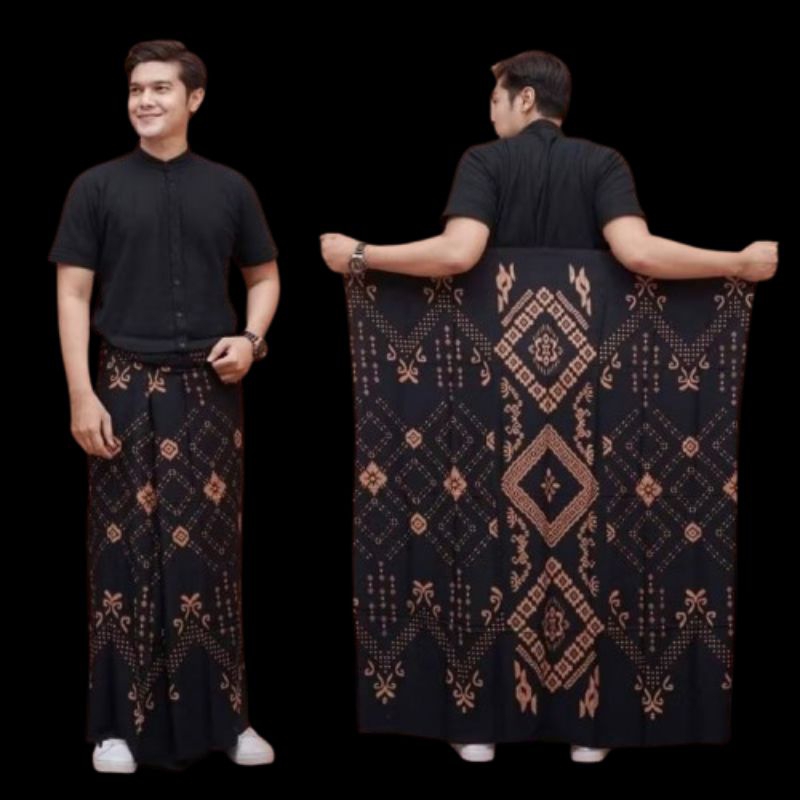 sarung santri goyor khusus hitam bahan adem nyaman di pake uk dewasa