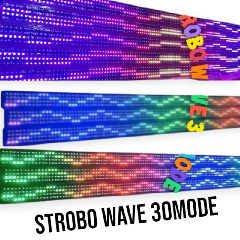 Lampu StroboKaca Wave 30 Mode 12/24V Mobil Pickup Truk/Bus Lengkap+Modul Lamp