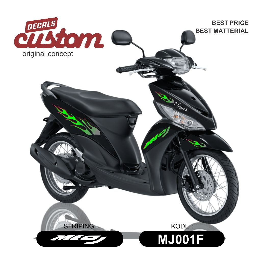 stiker transparan uv yamaha mio j striping transparan yamaha mio j 110 decal api mio j transparan