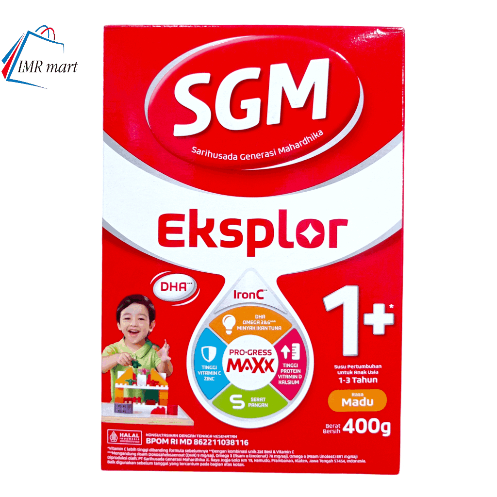 SGM Eksplor Usia 1Tahun + Ukuran 400 Gram Rasa Madu Susu Bayi Susu Anak SGM
