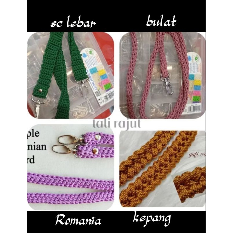 tali bulat rajut, tali kecil rajut, tali tas rajut, tali selempang rajuta