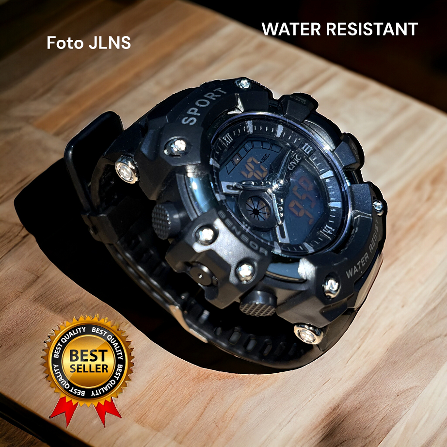 CV 802 Warna Hitam, Jam tangan olahraga tahan air ini adalah pilihan yang tepat bagi Anda yang suka 