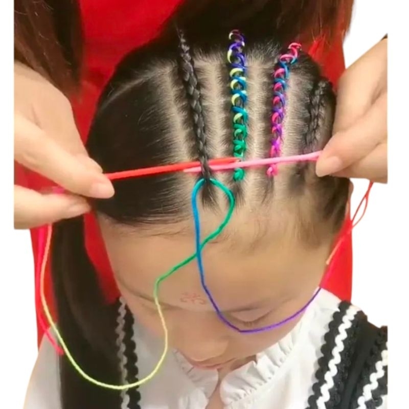 shoppinghappyid 1Pc Styling Alat Kepang Rambut K-Pop Hip hop Style Bali Gimbal Reggae Dance Pentas B