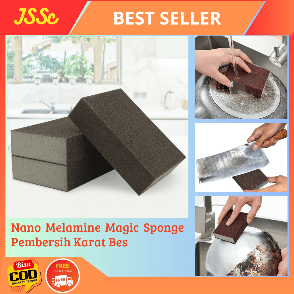 Nano Melamine Magic Sponge Pembersih Karat Besi / Gosok Panci Pengasah Pisau / Amplas