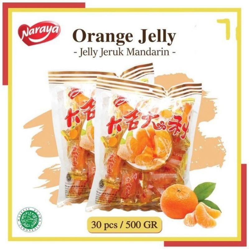 

Naraya Orange Jelly Jeruk Mandarin - 30 pcs / 500 GR