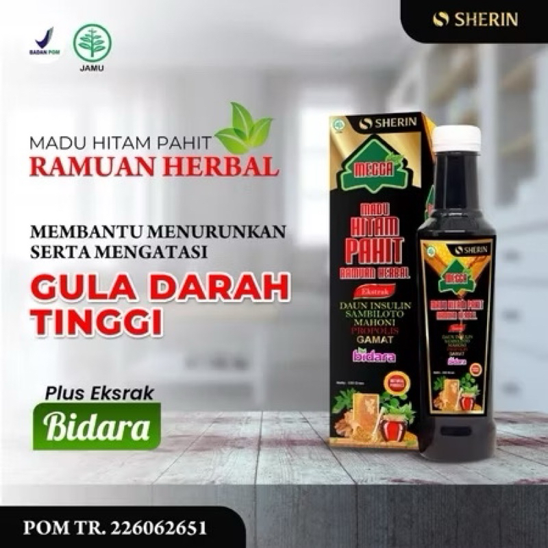 

Madu Hitam Pahit Mecca Sherin Kemasan Baru Ramuan Herbal Ekstak Daun Insulin Sambiloto Bidara Mahoni Netto 500 gram