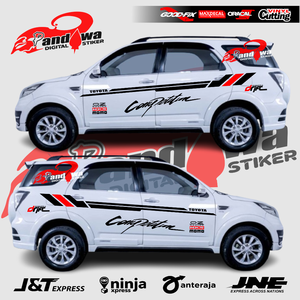 STIKER MOBIL RUSH CUTTING LIST BODY SAMPING MOBIL
