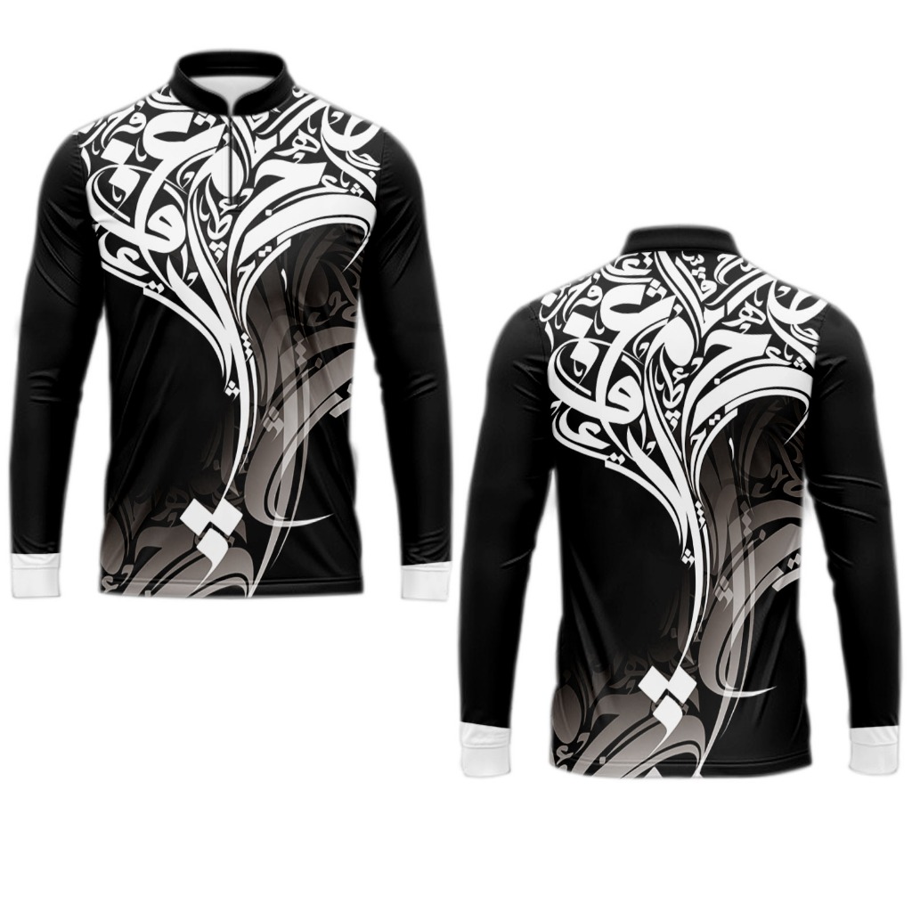 Baju koko muslim/ Hitam dan Putih warna yang sederhana, pola yang abstrak/Kaos pria Dewasa jersey/mo