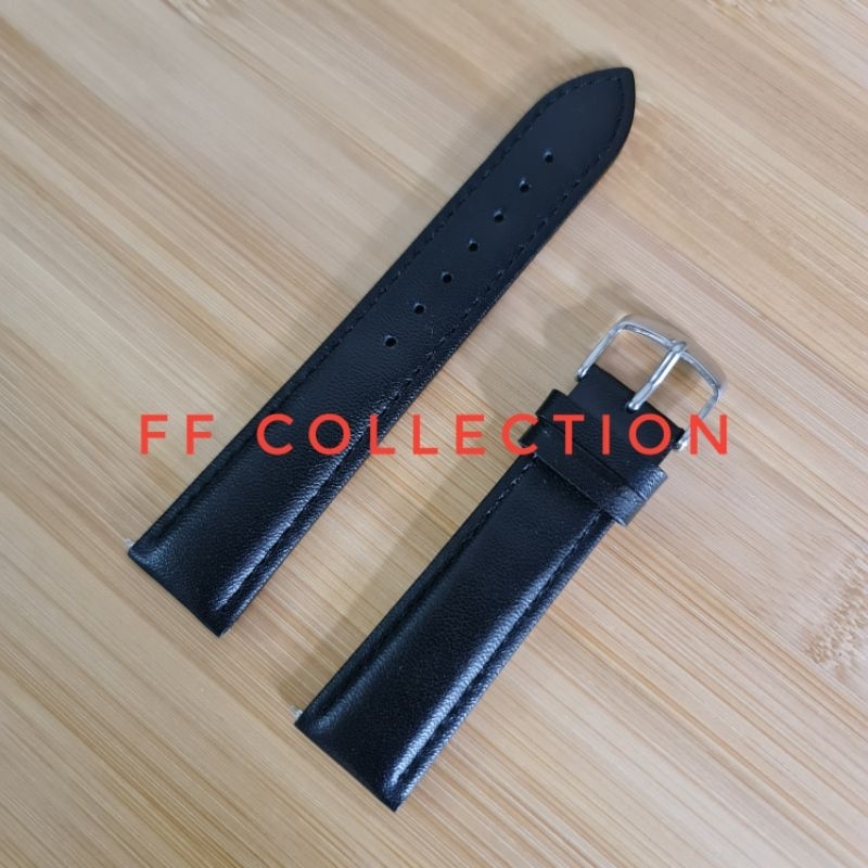 FF COLLECTION 18MM 18 MM GRATIS QUICK RELEASE  HANDMADE STRAP KULIT HITAM POLOS