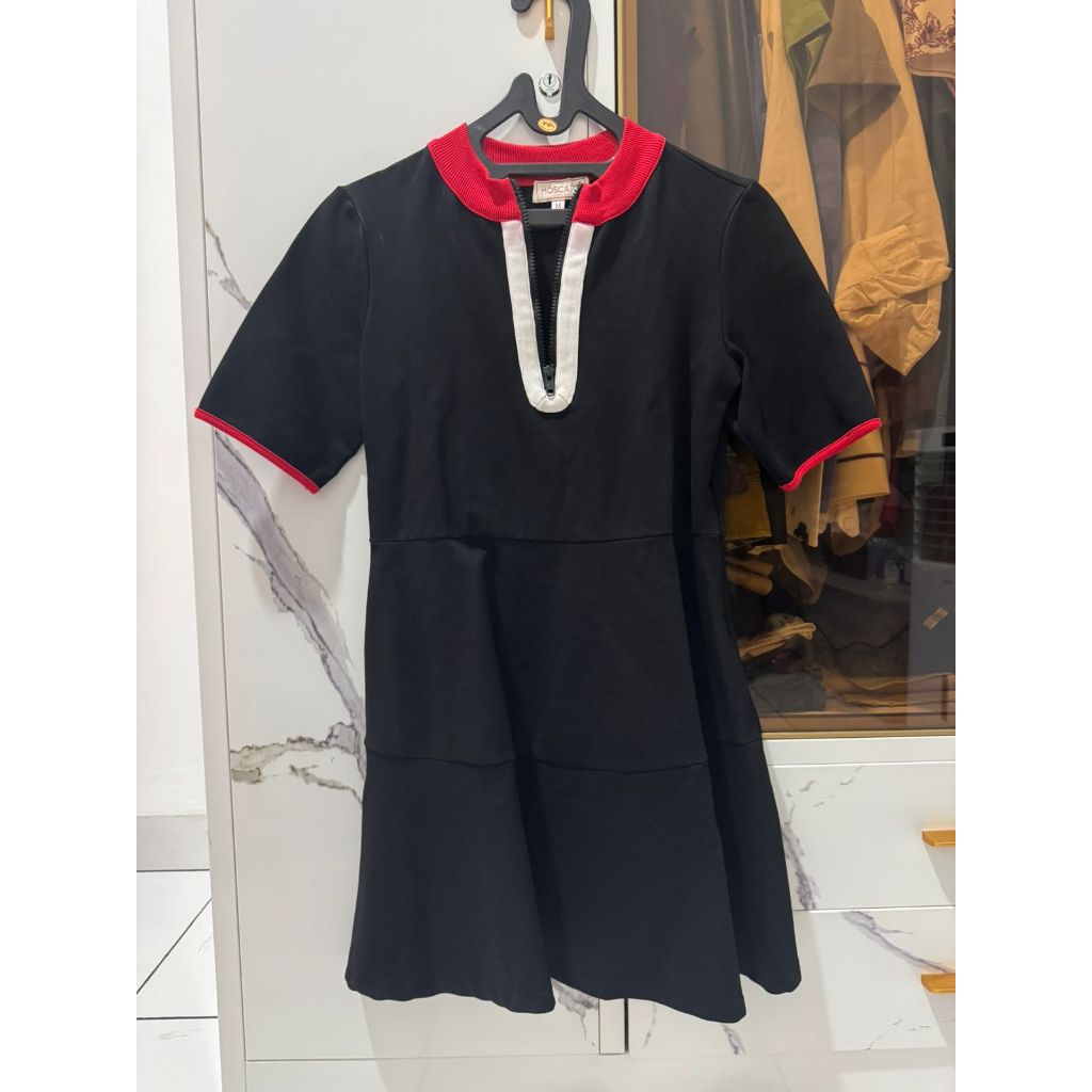 (PRELOVED) Dress Moscato Hitam Merah Wanita
