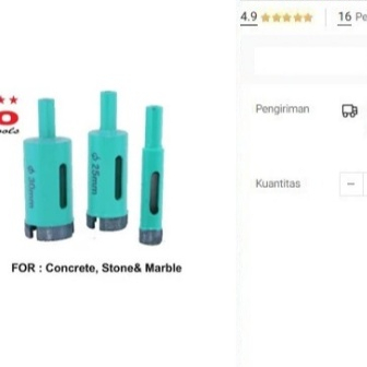

Mata Bor Granit 32 mm WIPRO Diamond Core Drill 32mm Batu Marmer Beton