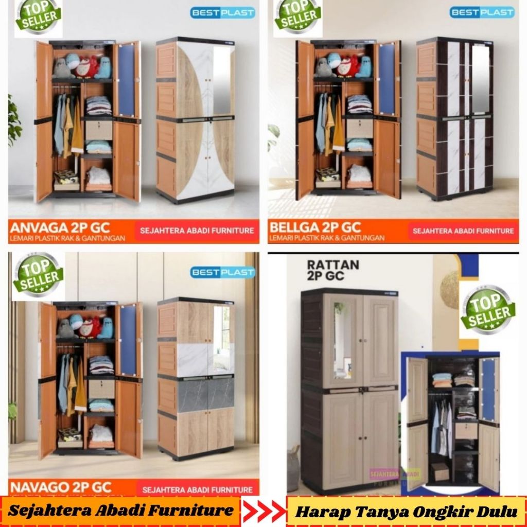 Olymplast lemari plastik pakaian 2 pintu GC gantungan rak best plast lemari bestplast lemari baju le