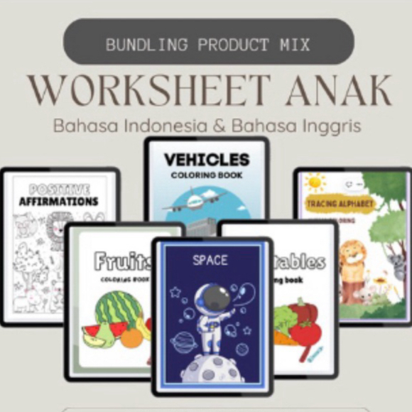 

WORKSHEET ANAK USIA 3 - 6 TAHUN - lembar mewarnai anak prasekolah / anak paud / anak tk