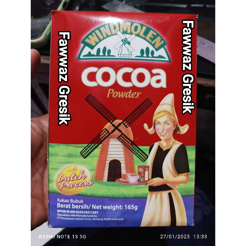 

Cokelat Windmolen Cocoa Powder 165gr | Kakao Bubuk Windmolen Coklat Bubuk serbaguna Kemasan baru 165 gr