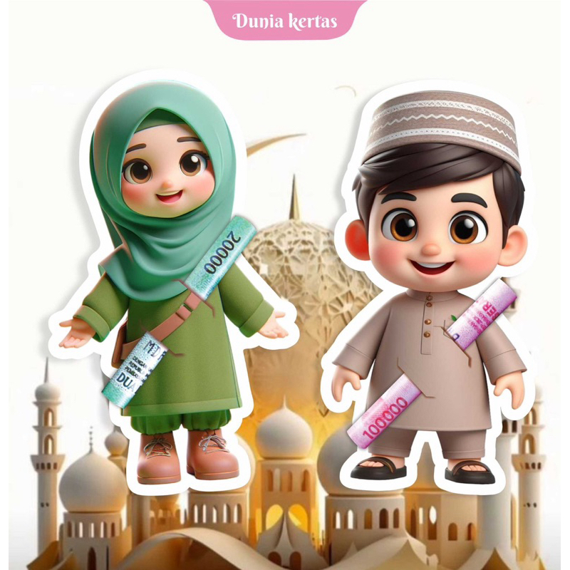 

(Isi 30) pcs Amplop lebaran karakter 3d lucu amplop idul fitri amplop peluk uang angpao amplop lebaran