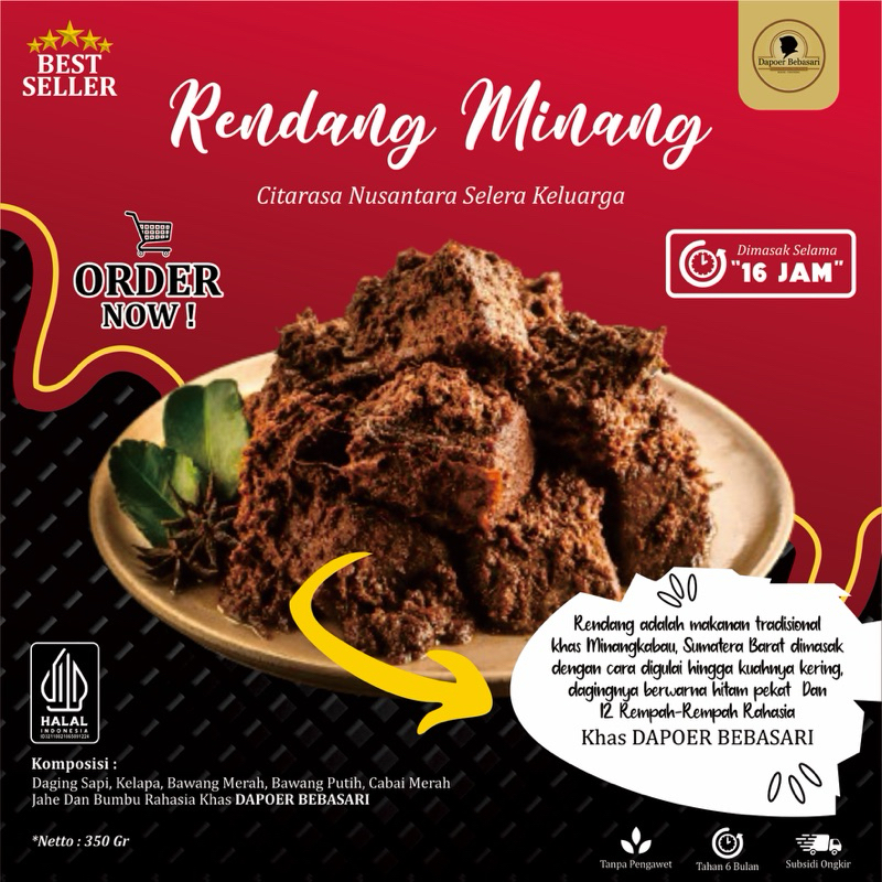 

RENDANG MINANG 16 jam - 1box/ 350gr (Best Seller)