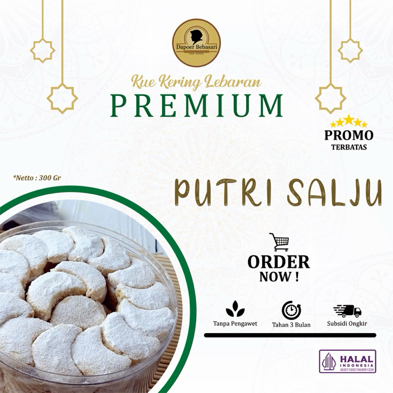 

Putri Salju -/+400gr - Kue Kering Lebaran Premium+Wijsman