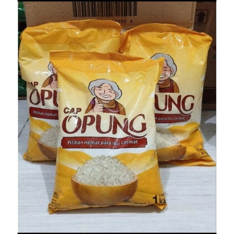 

Beras kemasan 1 kg cap opung