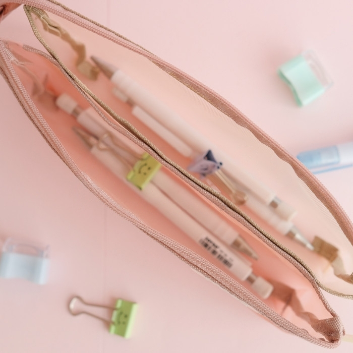 

H7Y Tempat Pensil Transparan Two Tone 6634 / Pencil Case Resleting Pouch