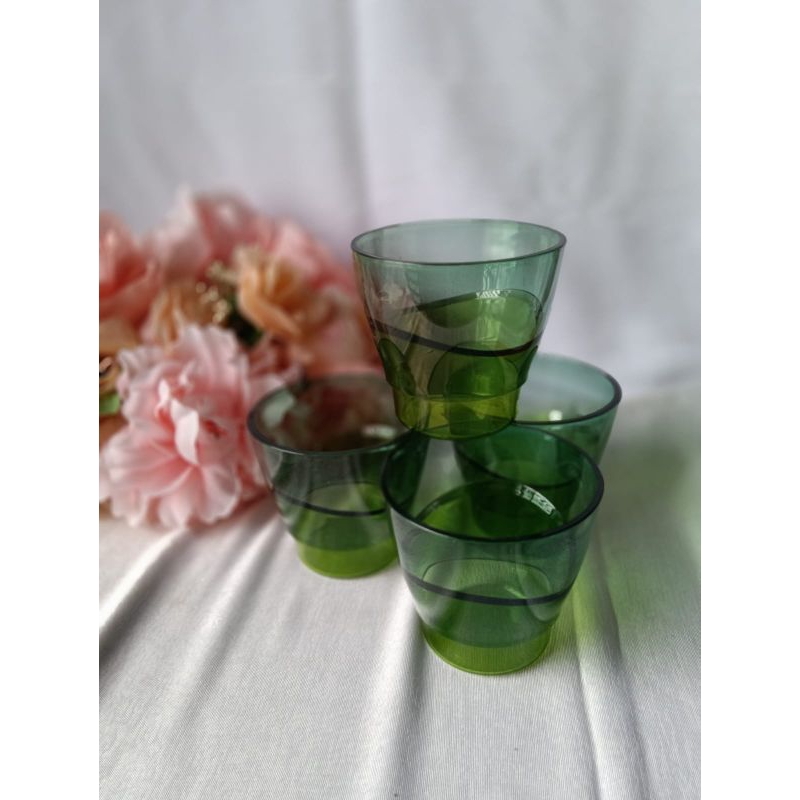 elegenzia glass 290ml green (4) set Tupperware