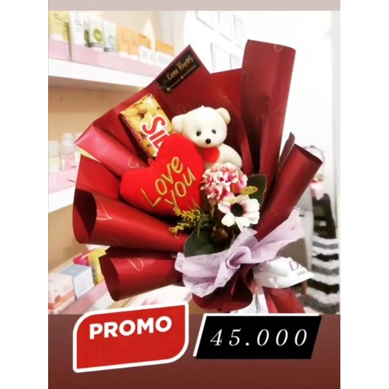 

BUKET BUNGA LOVE BEAR COKLAT VALENTINE MURAH