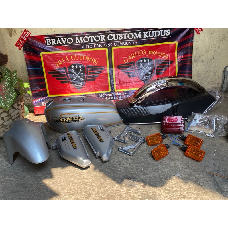 baju body Honda gl 100 gl 125 fulset tangki impor pres pabrikan komplit detail original kualitas bag
