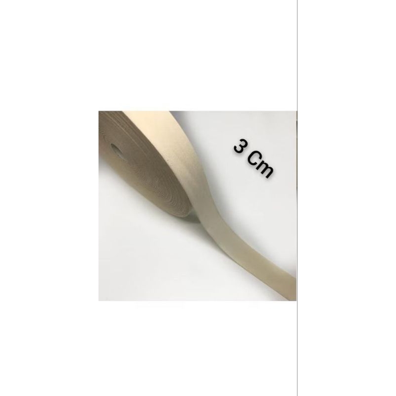 

100 METER - Size 3 cm | LABEL PITA KATUN POLOS CREAM | LABEL HIJAB | BAJU