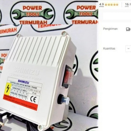 

Control Box SHIMIZU SPG-07 238K 0.5 HP Submersible Pompa Celup 2" 1/2