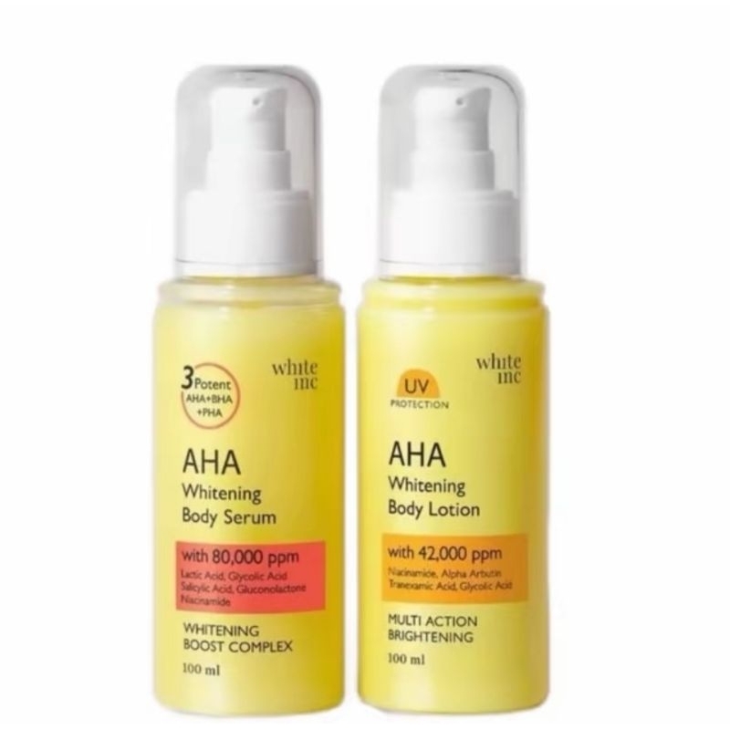 WHITE INC BODY LOTION & SERUM AHA GLOWING WHITENING HEALTHY SKIN NIACINAMIDE ALPHA ARBUTIN