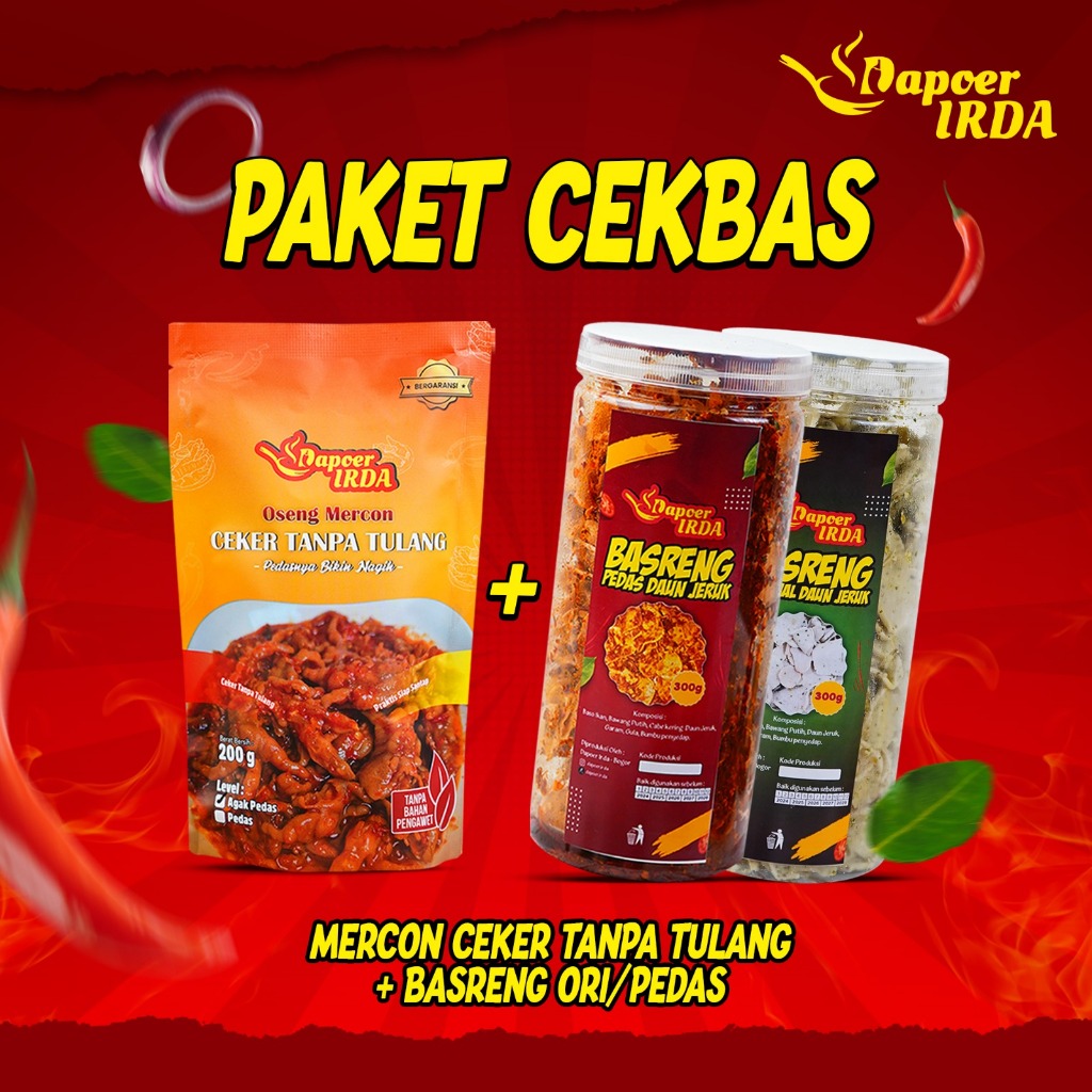 

Dapoer Irda Paket CekBas Mercon Ceker Tanpa Tulang + Basreng