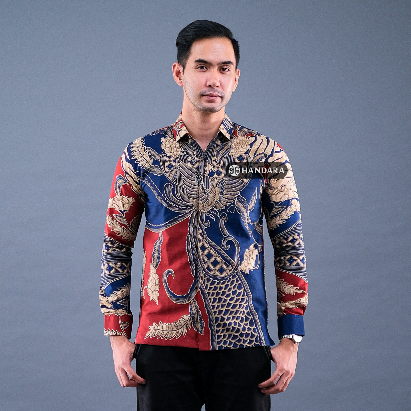 Handara Batik Premium Pria Lengan Panjang Slim Fit Furing - Reswara