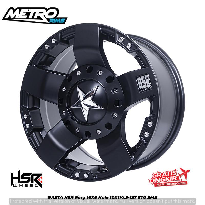 VELG RASTA HSR R16X8 H5X114 ET0 SMB pelek semi offroad mobil rush terios grand vitara xtrail ring 16