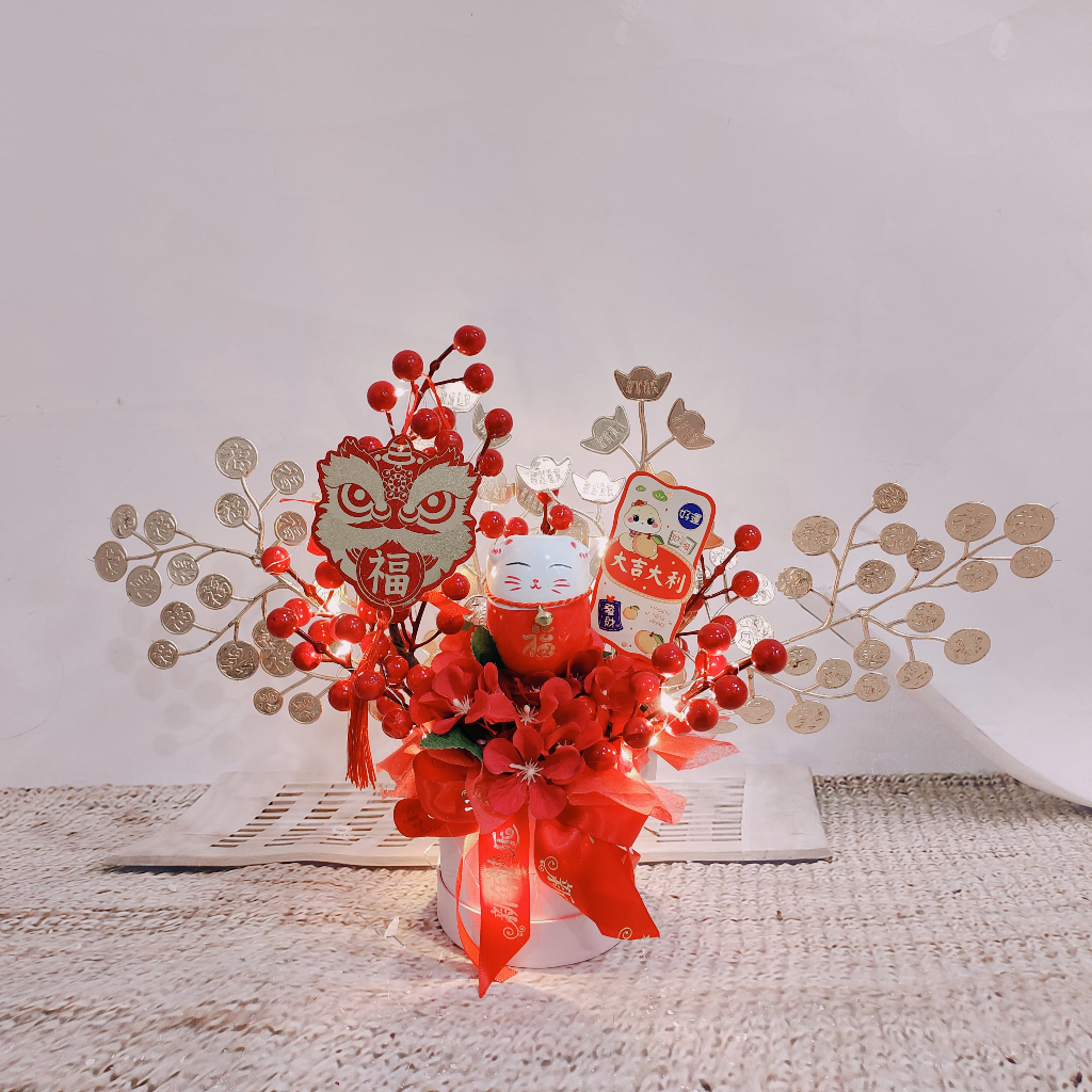 

Hampers Bunga Imlek ZHAOCAIJINBAO - Vas Set Bunga CNY Dekorasi Pajangan