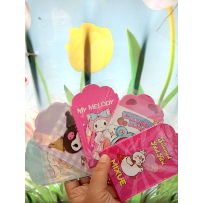 

(10pcs)AMPLOP ANGPAO LEBARAN 2025 TERBARU MOTIF SANRIO LOTSO KUROMI MIXSUE LABUBU UK Medium