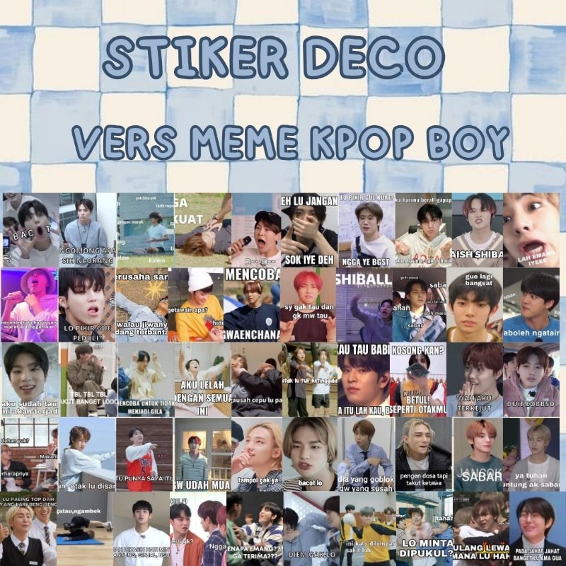 

(isi 100) Stiker Deco Vers Meme Kpop Boy