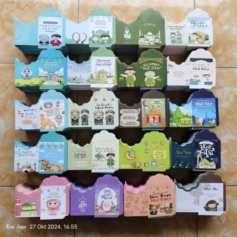 

( 1 PACK ISI 10 ) Amplop Lebaran Motif Kartun Muslim