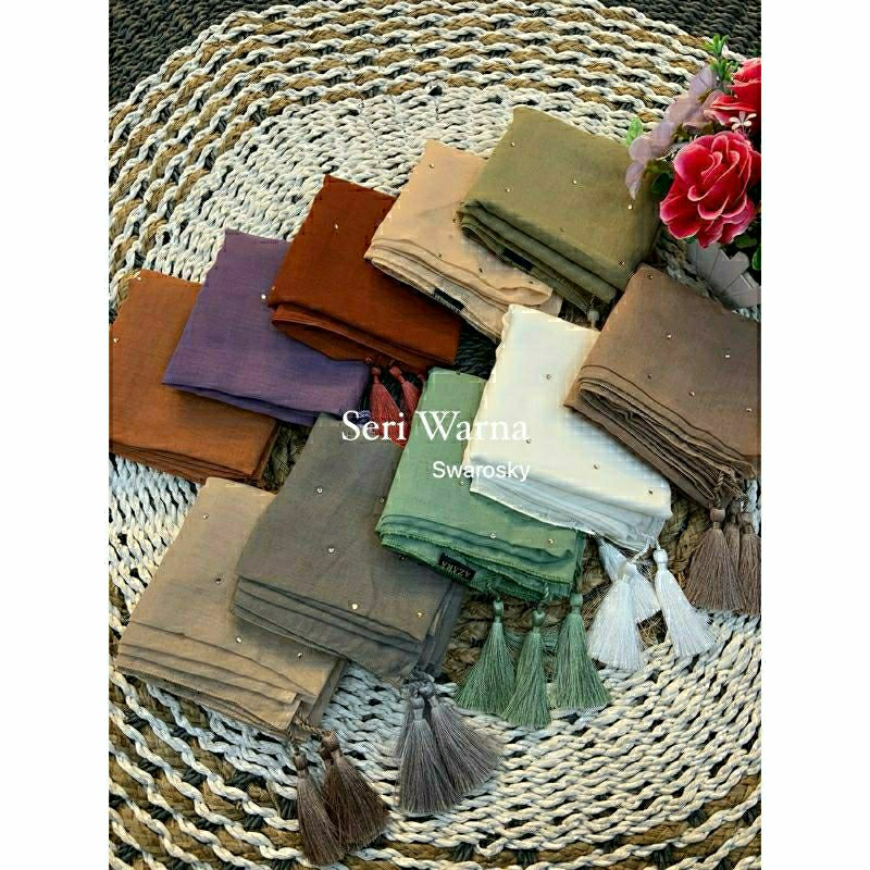 Promo Kerudung Paris tassel Swarovski premiumParis SwarovskiParis tassel SwarovskiParis Swarovski