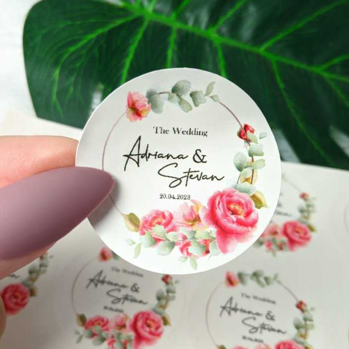 

2-4 Threemind Stiker Wedding Souvenir Sticker Custom Ucapan Nikah Label Murah