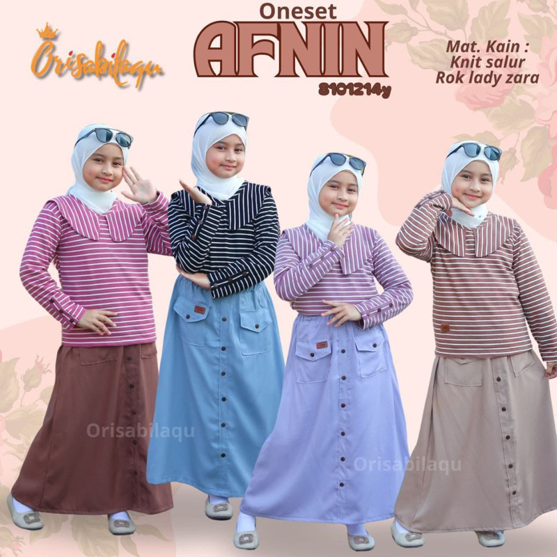 Oneset AFNIN Mat. Kain: Knit Salur Rok Lady Zara