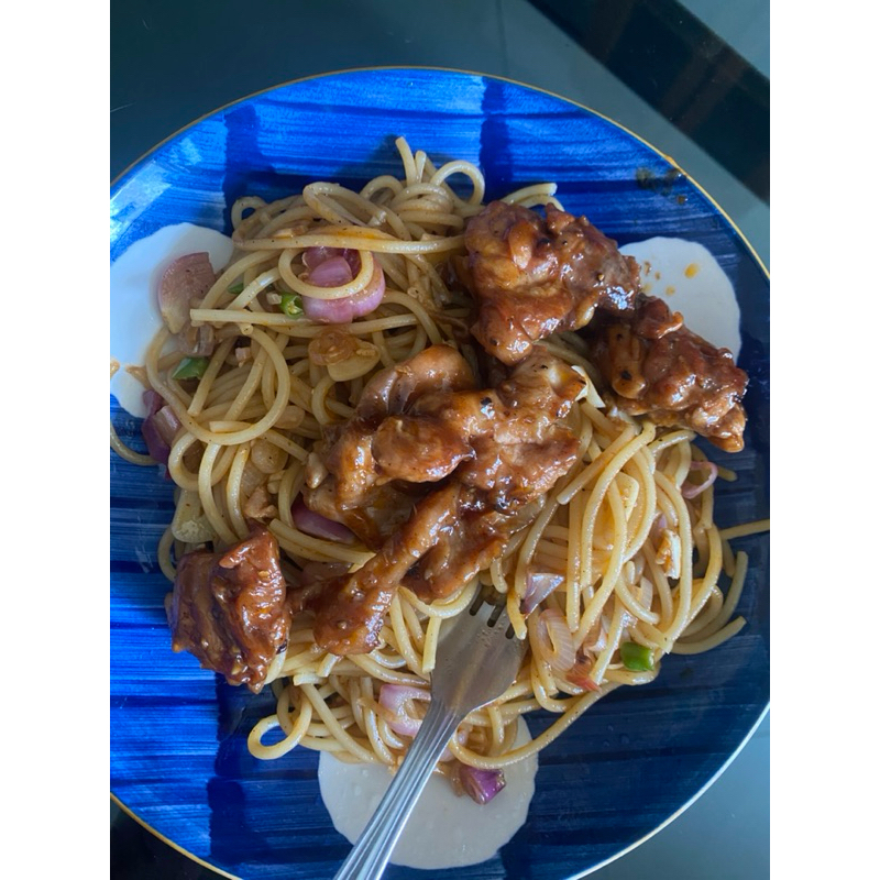 

Spaghetti ayam oriental