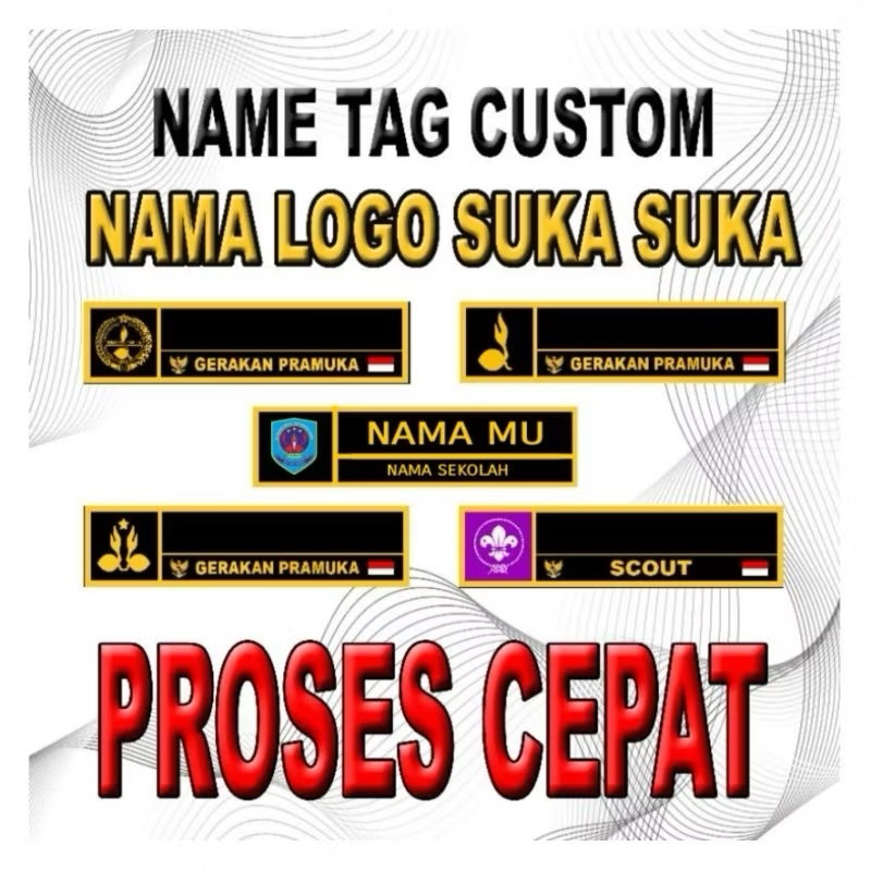 

Papan nama name tag pin akrilik anggota pramuka custom