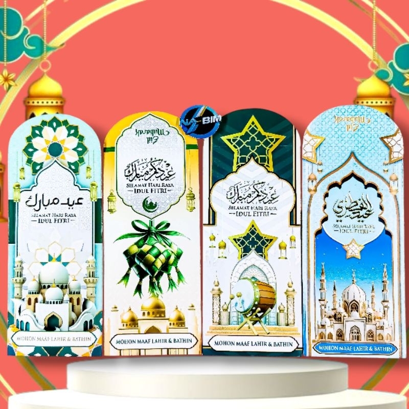 

amplop lebaran angpao lebaran premium poly embos DF2 ukuran panjang 7,5 × 16cm (isi 5 lembar)