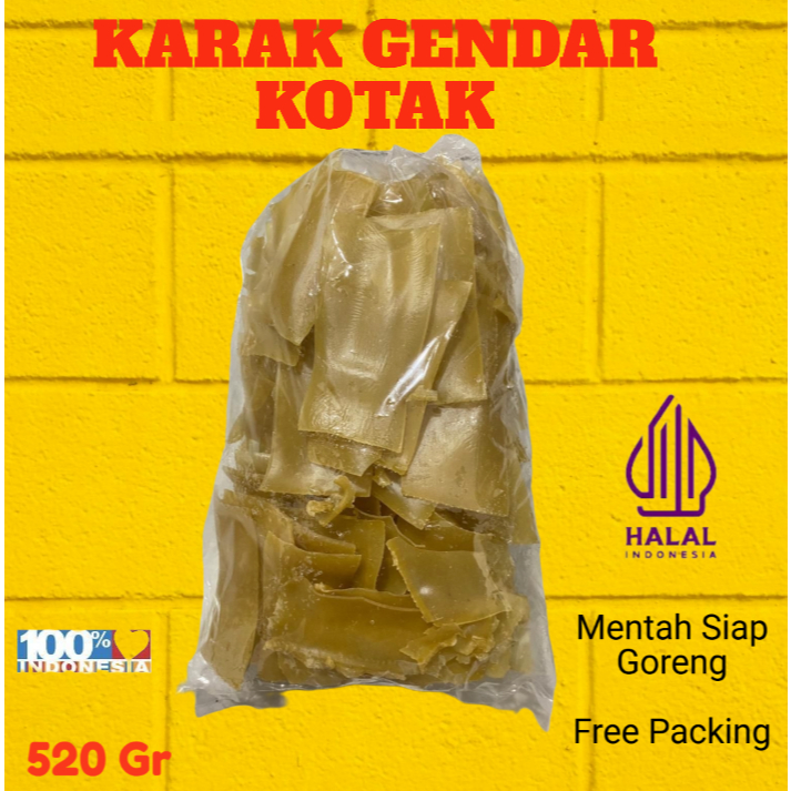 

Karak Gendar Mentah Gurih Halal, 520 Gr, Kerupuk puli mentah siap goreng