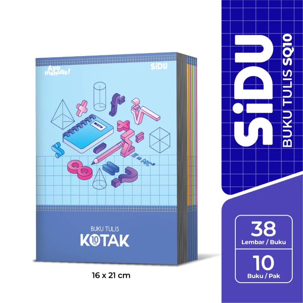 

SiDU Buku Tulis Kotak-kotak 10mm isi 38 Lembar