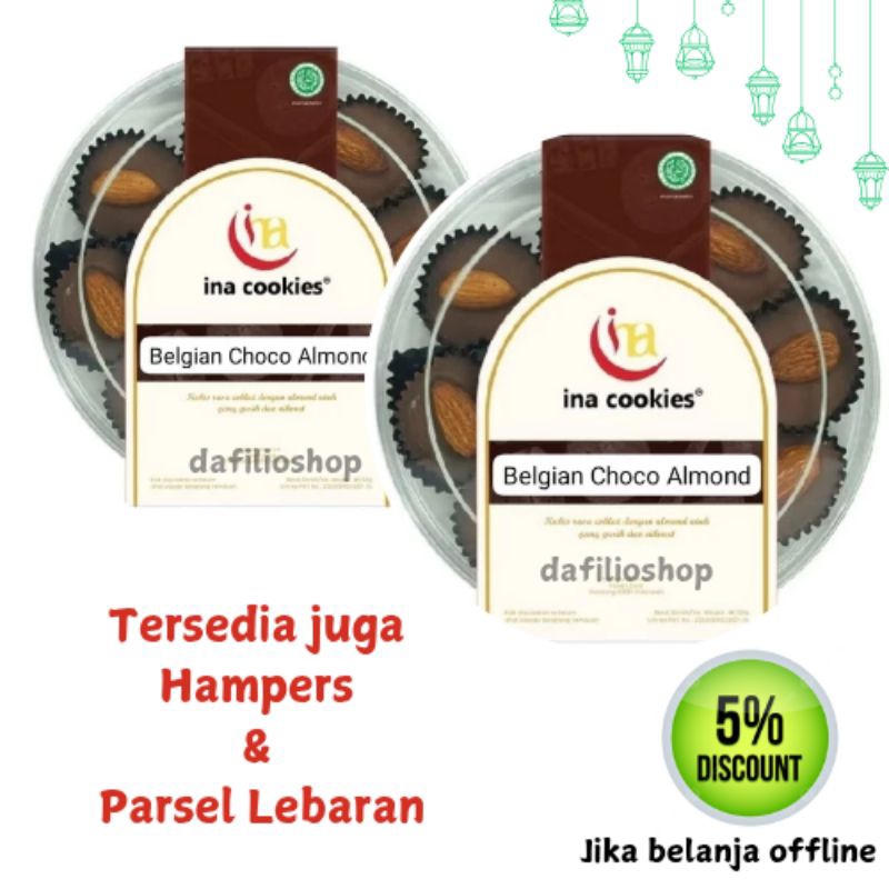 

Ina Cookies Coklat almond Belgian Choco Almond Ina Cookies Kue Kering Enak Toples Reguler