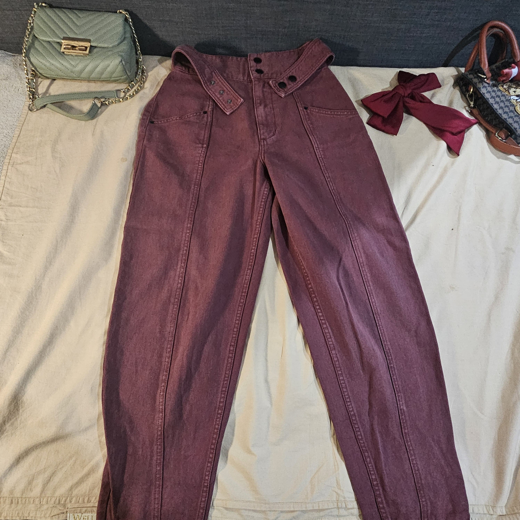 CELANA JEANS MAROON BDG URBAN OUTFITTERS