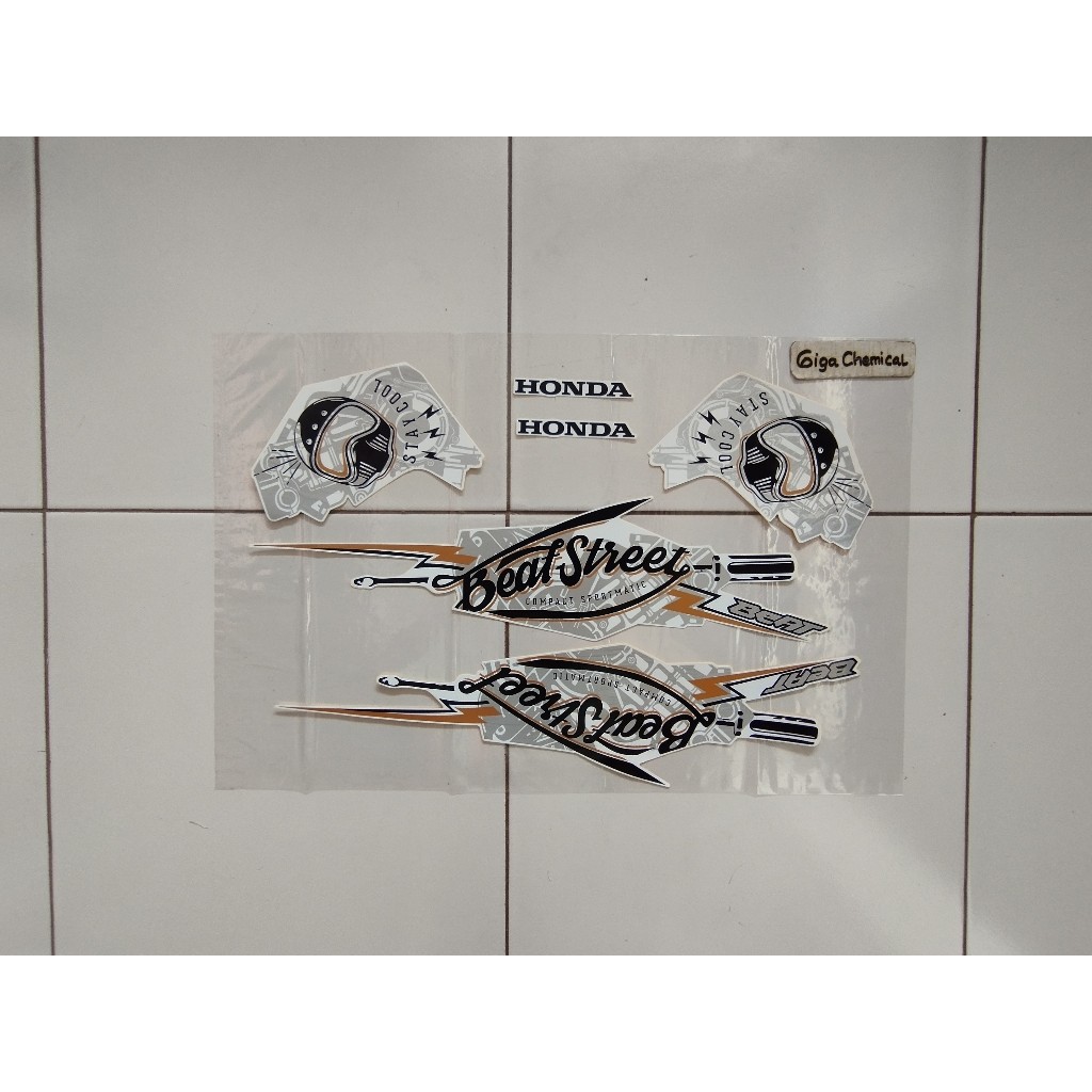 Striping Sticker Lis Honda Beat Street 2018 2019 Putih Original