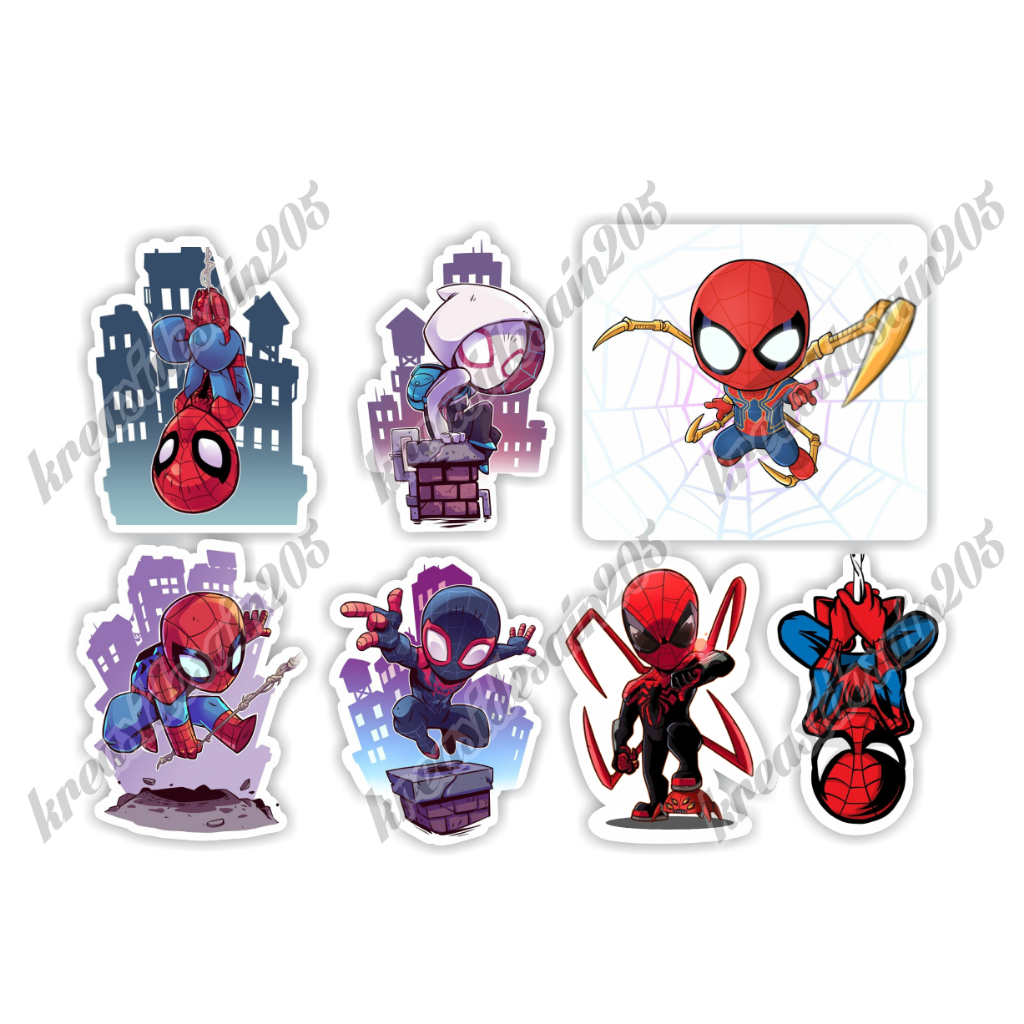 

stiker anime /spiderman /stiker laptop /stiker hp /stiker kulkas / stiker chibi