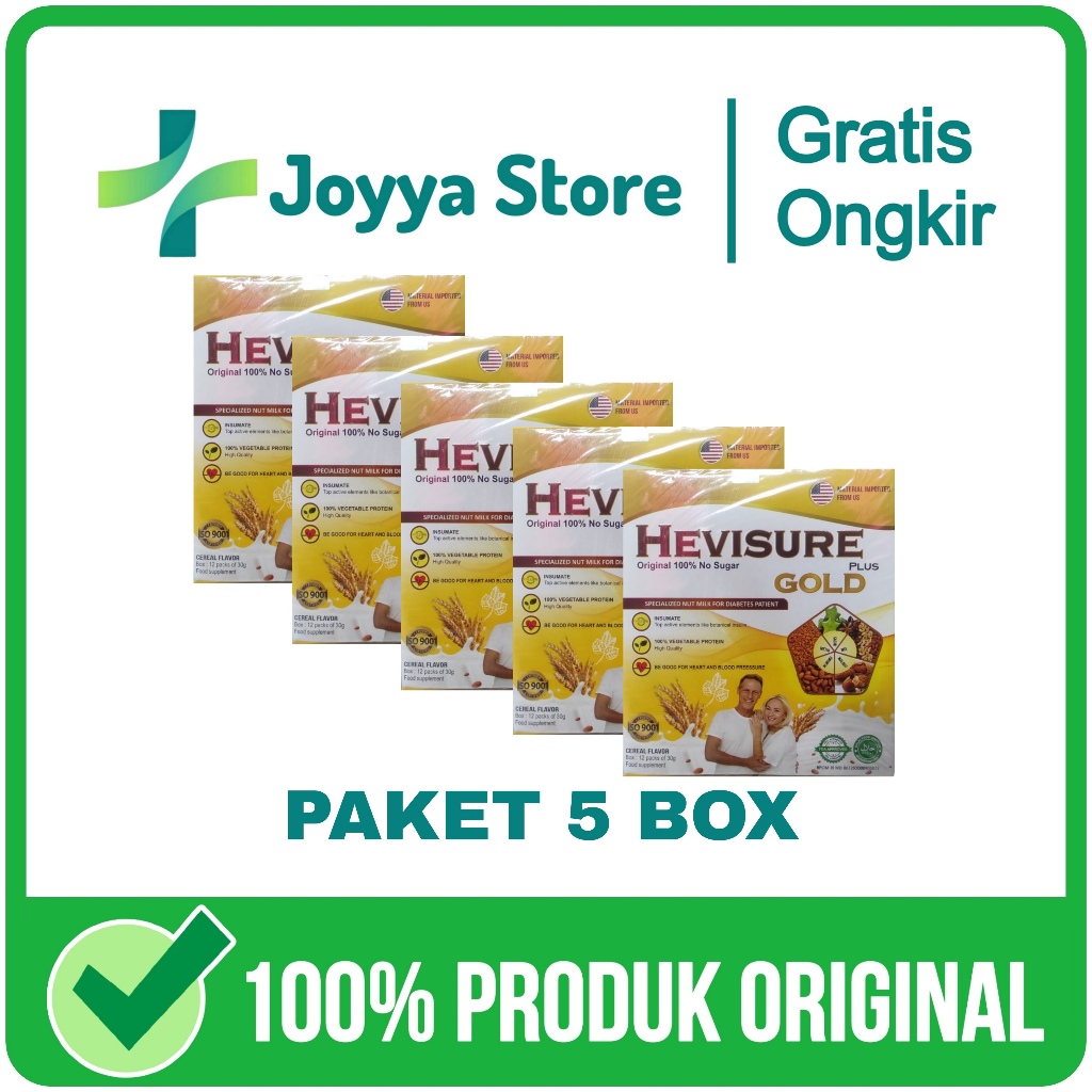 

5 Box Hevisure Gold Susu Obat Diabetes & Kencing Manis Original Asli